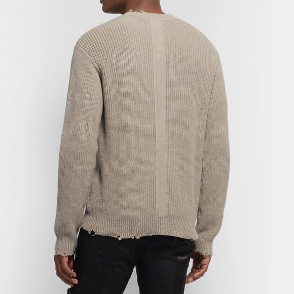 NWT RtA Men's distressed cotton sweater small - Picture 5 of 7